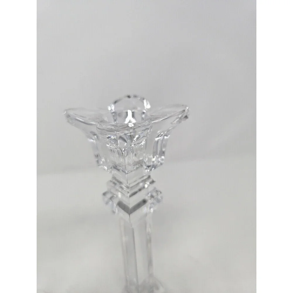 VINTAGE 1990S MIKASA LEAD CRYSTAL CANDLESTICKS SET OF 2 THE PETALS